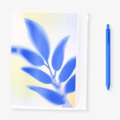 A6 leaf notebook with zip pocket and stickers