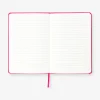A5 pink notebook with pom poms