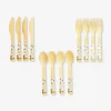 Bamboo cutlery with flowers - For 4 persons