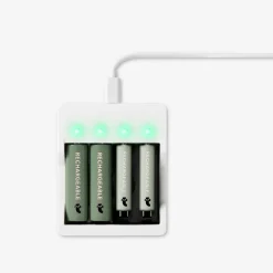 Battery charger. With rechargeable batteries