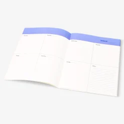B5 blue floral weekly planner - English