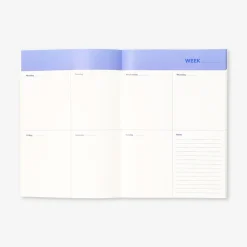 B5 blue floral weekly planner - English