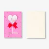 Birthday card - Heart wand with ribbon