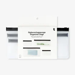 Black organiser bags with zipper - 4 pcs