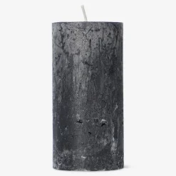 Black Rustic Pillar Candle - 12 cm