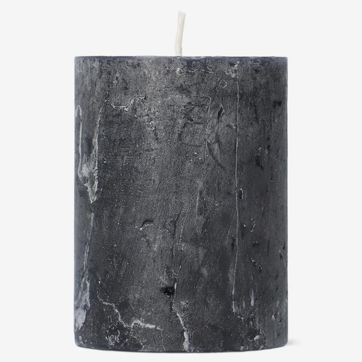 Black Rustic Pillar Candle - 8 cm