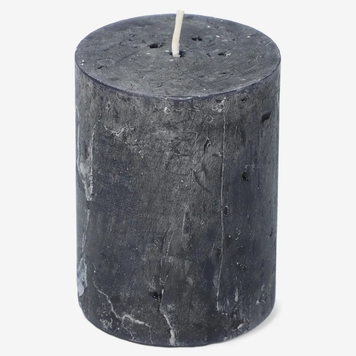 Black Rustic Pillar Candle - 8 cm