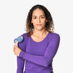 Blue and beige massage roller for arms and legs