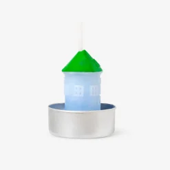 Blue and green house tealights - 4 pcs