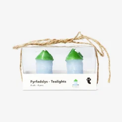 Blue and green house tealights - 4 pcs