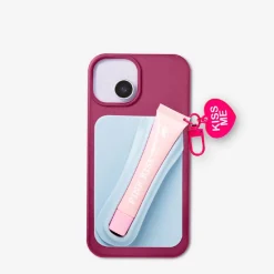 Blue lip gloss holder for phone