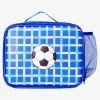 Blue lunchbox bag with football motif - 19x25 cm