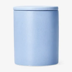 Blue organiser jar for cotton pads