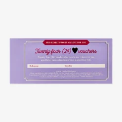 Booklet of personalised favour vouchers