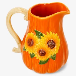 Ceramic jug with embossed sunflowers - 1,12 L