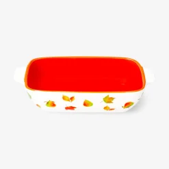 Ceramic oven dish with leaf design - 12x20 cm