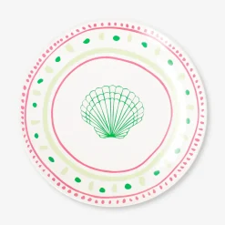 Ceramic plate with dots and seashell - 16 cm