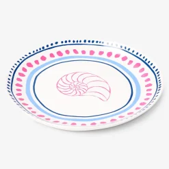 Ceramic plate with dots and seashell - 20 cm