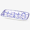 Ceramic serving plate with floral design - 18x23 cm