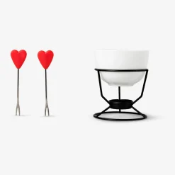 Chocolate fondue set. With 2 forks