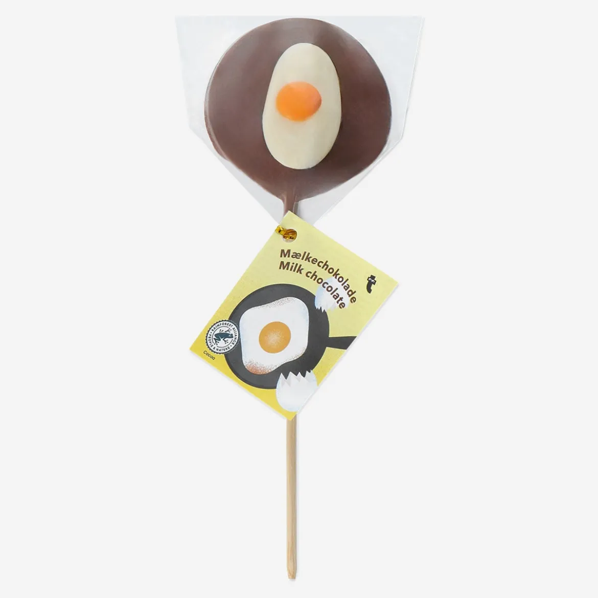 Chocolate fried egg lollipop