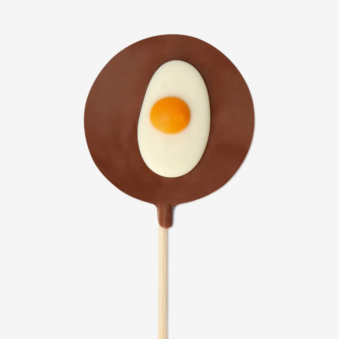Chocolate fried egg lollipop