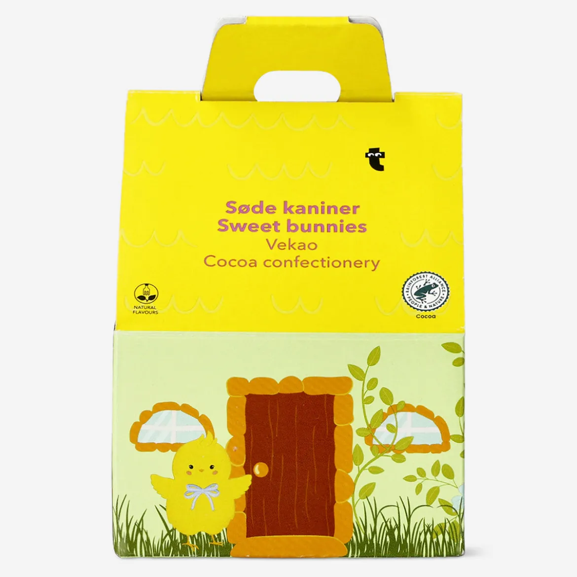 Cocoa confectionery bunnies in house