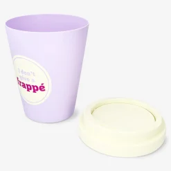 Coffee mug shaped push bin