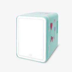 Cosmetics fridge with mirror, light and stickers - 25x25 cm