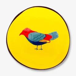 Decorative coconut bowl with hand-painted bird - 13 cm