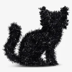 Decorative sitting black cat - 34 cm