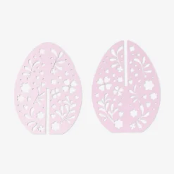 Decorative small pink wooden eggs - 2 pcs