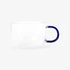 Designer Collection - Glass mug with blue handle - 350 ml