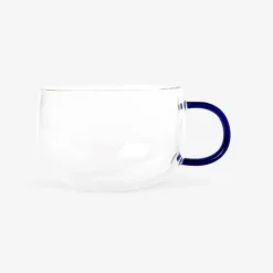 Designer Collection - Glass mug with blue handle - 350 ml