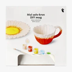 DIY ceramic flower mug with saucer