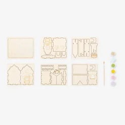 DIY wooden house with paint