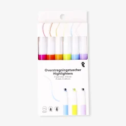 Dual-tip highlighters - 6 pcs