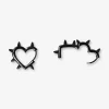 Earrings - Black studded hearts
