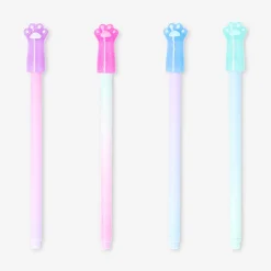 Erasable gel ink pens - Paw toppers - 4 pcs