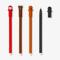 Erasable pens with Christmas toppers - 4 pcs
