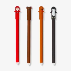 Erasable pens with Christmas toppers - 4 pcs