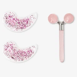 Facial massager with gel pads for under eyes