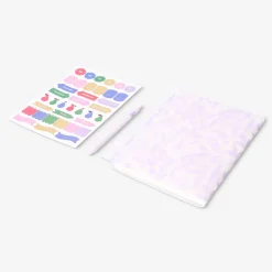 Floral notebook with ballpoint pen and stickers
