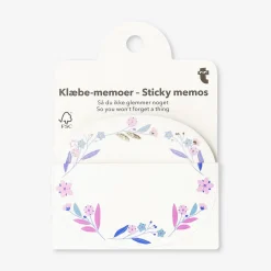 Floral sticky memos with gold detail