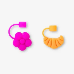 Flower and croissant straw covers - 2 pcs