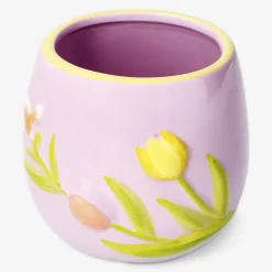 Flowerpot with embossed flowers