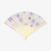 Foldable bamboo fan - Abstract purple design