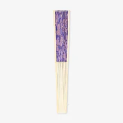Foldable bamboo fan - Purple flowers