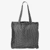 Foldable Black Tote Bag with Dots