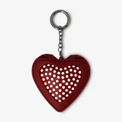 Foldable heart hairbrush with mirror